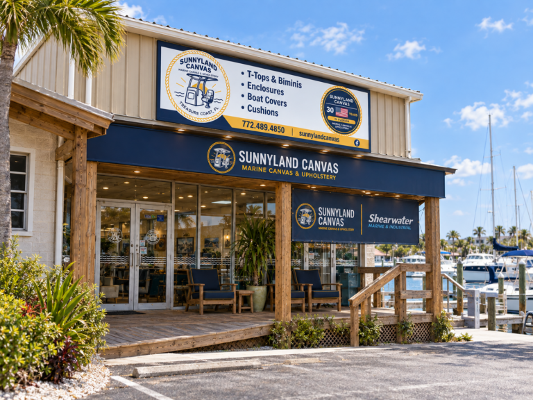 Workshop storefront with Sunnyland Canvas signage
